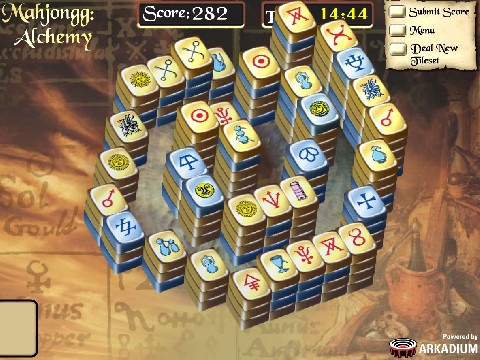 Onlinovka, online hra Mahjongg alchemy